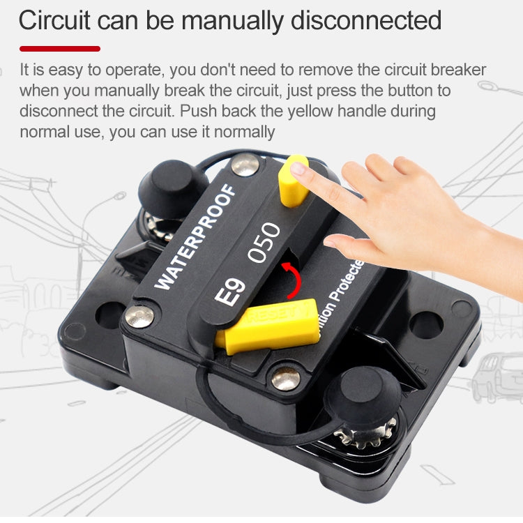 Off-road Vehicle / Automatic 50A Manual Circuit Breaker Overcurrent Protector - Engine Fittings by buy2fix | Online Shopping UK | buy2fix
