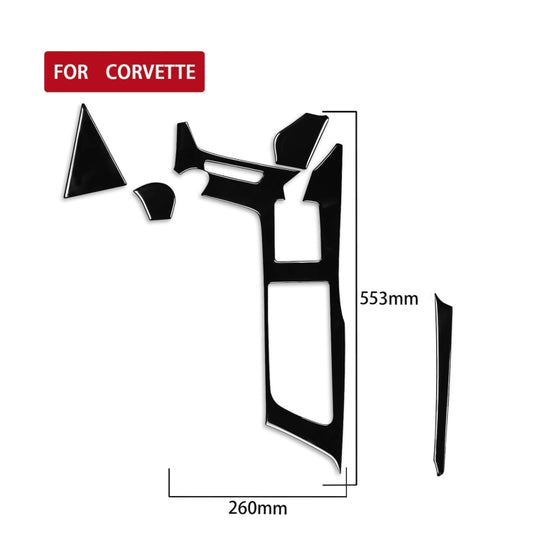 For Chevrolet Corvette C7 2014-2019 5 in 1 Car Water Cup Frame Panel Decorative Sticker, Left Drive by buy2fix