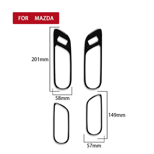 For Mazda 3 Axela 2010-2013 4 in 1 Car Door Handle Decorative Sticker, Left and Right Drive Universal by buy2fix