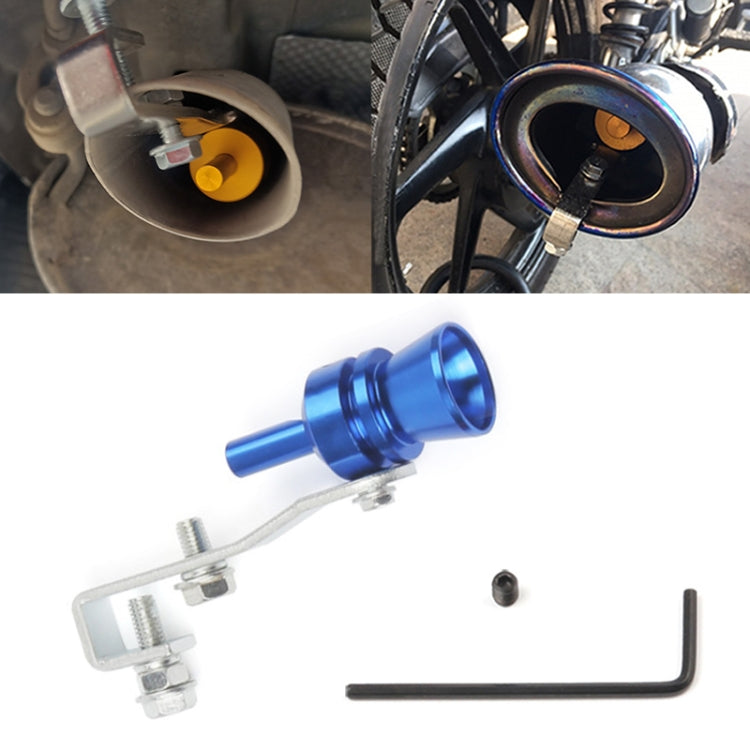 Universal Aluminum Turbo Sound Exhaust Muffler Pipe Whistle Car / Motorcycle Simulator Whistler, Size: M, Outside Diameter: 23mm(Blue) - Exhaust Pipes by buy2fix | Online Shopping UK | buy2fix