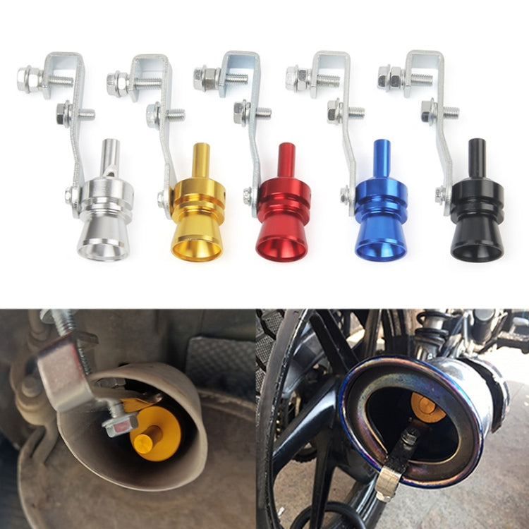 Universal Aluminum Turbo Sound Exhaust Muffler Pipe Whistle Car / Motorcycle Simulator Whistler, Size: M, Outside Diameter: 23mm(Blue) - Exhaust Pipes by buy2fix | Online Shopping UK | buy2fix