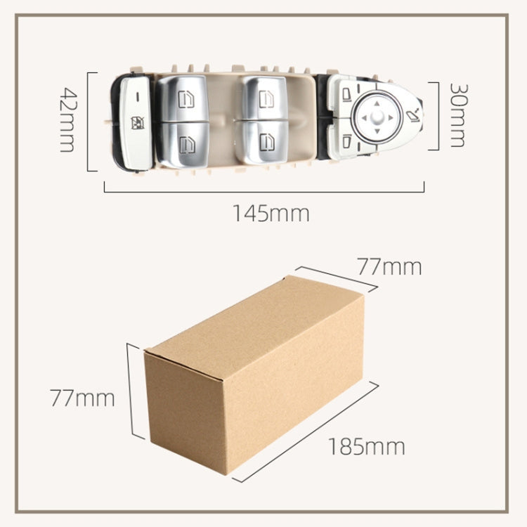 Car Auto Electronic Window Master Control Switch Button for Mercedes-Benz C Class W205 2015-2021 (Brown) - Car Switches by buy2fix | Online Shopping UK | buy2fix