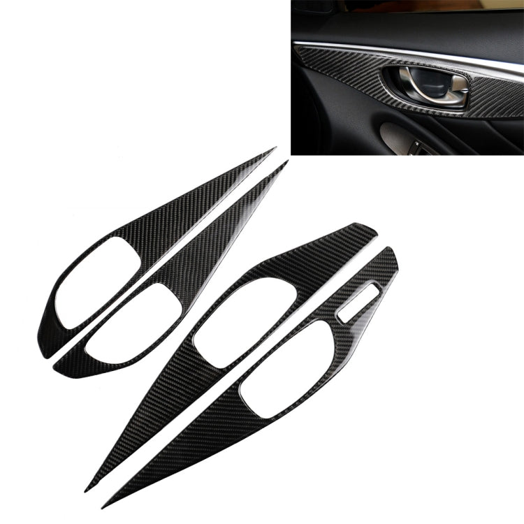 4 PCS Car Carbon Fiber Door Inner Handle Panel Decorative Sticker for Infiniti Q50, Left Drive - by buy2fix | Online Shopping UK | buy2fix