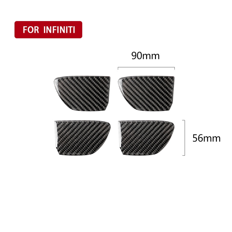 4 PCS Car Carbon Fiber Door Inner Handle Wrist Panel Decorative Sticker for Infiniti Q50 / Q60 2014-2020 - Car Interior Mouldings by buy2fix | Online Shopping UK | buy2fix