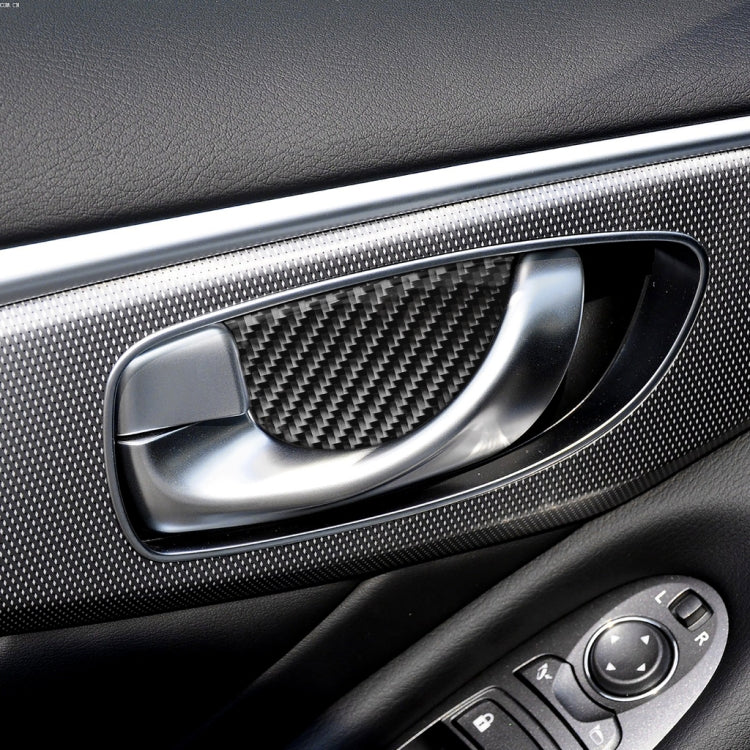 4 PCS Car Carbon Fiber Door Inner Handle Wrist Panel Decorative Sticker for Infiniti Q50 / Q60 2014-2020 - Car Interior Mouldings by buy2fix | Online Shopping UK | buy2fix