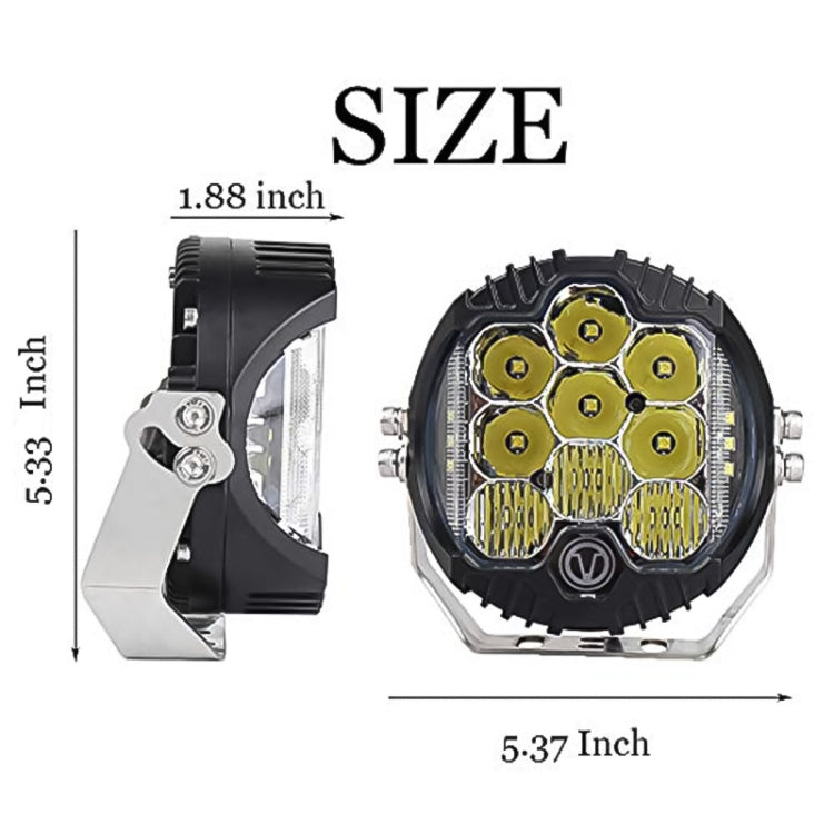 5 inch DC12V-24V 5000LM 6500K 50W Car LED Headlight for Jeep Wrangler / Harley - LED Headlamps by buy2fix | Online Shopping UK | buy2fix