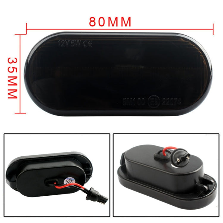 2 PCS D12V / 5W Car LED Leaf Board Side Flowing Water Turn Signal Light for Volkswagen(Black) - Arrow Turn Lights by buy2fix | Online Shopping UK | buy2fix