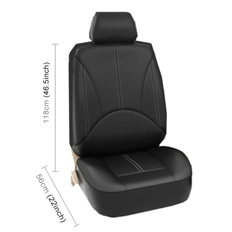 4 in 1 Universal PU Leather Four Seasons Anti-Slippery Front Seat Cover Cushion Mat Set for 2 Seat Car(Beige) - Seat Accessories by buy2fix | Online Shopping UK | buy2fix