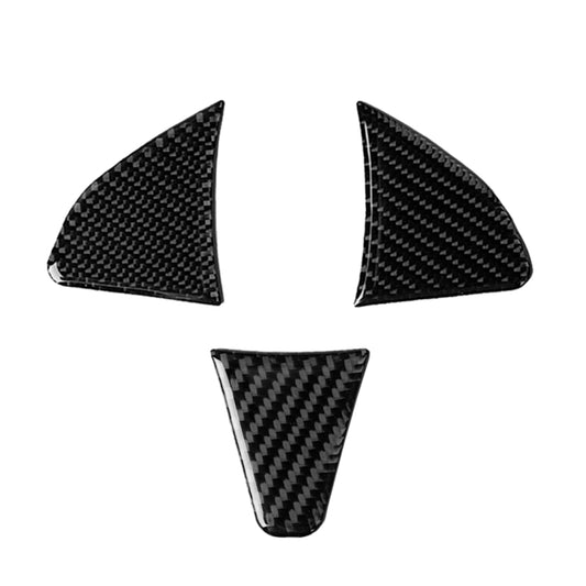 3 in 1 Car Carbon Fiber Steering Wheel Button Decorative Sticker for Honda Fit, Left and Right Drive Universal by buy2fix