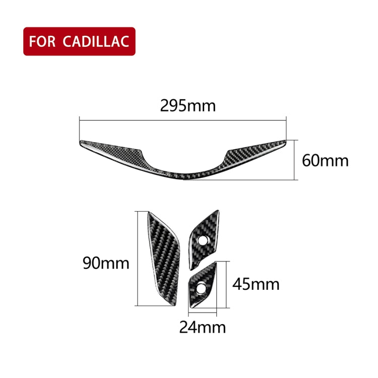 4 in 1 Car Carbon Fiber Steering Wheel Button Decorative Sticker for Cadillac xt5 2016-2017, Left and Right Drive Universal - Car Interior Mouldings by buy2fix | Online Shopping UK | buy2fix