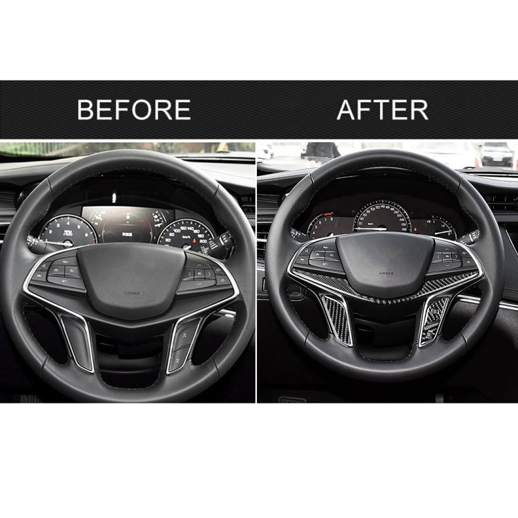 4 in 1 Car Carbon Fiber Steering Wheel Button Decorative Sticker for Cadillac xt5 2016-2017, Left and Right Drive Universal - Car Interior Mouldings by buy2fix | Online Shopping UK | buy2fix
