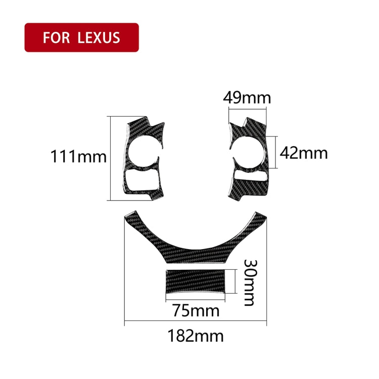 4 in 1 Car Carbon Fiber Steering Wheel Button Decorative Sticker for Lexus IS250 NX200 200t 300h, Left and Right Drive Universal - Car Interior Mouldings by buy2fix | Online Shopping UK | buy2fix