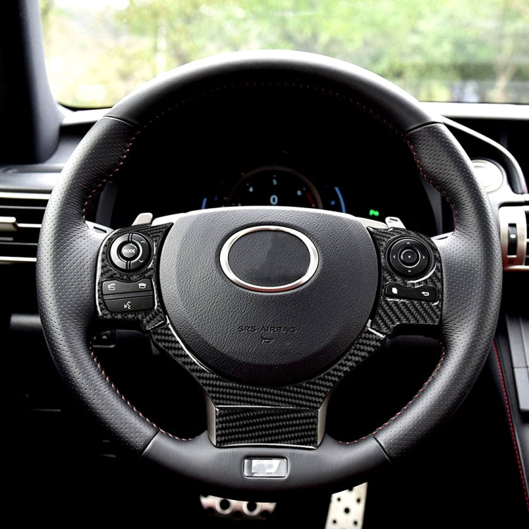 4 in 1 Car Carbon Fiber Steering Wheel Button Decorative Sticker for Lexus IS250 NX200 200t 300h, Left and Right Drive Universal - Car Interior Mouldings by buy2fix | Online Shopping UK | buy2fix