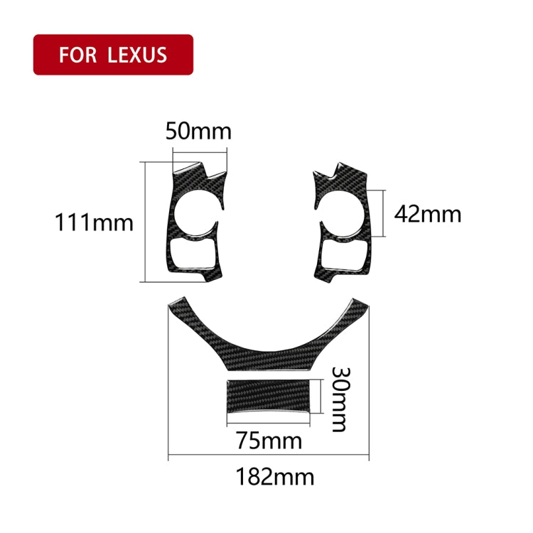 4 in 1 Car Carbon Fiber Steering Wheel Button Decorative Sticker for Lexus IS250 NX200 200t 300h, Left and Right Drive Universal - Car Interior Mouldings by buy2fix | Online Shopping UK | buy2fix