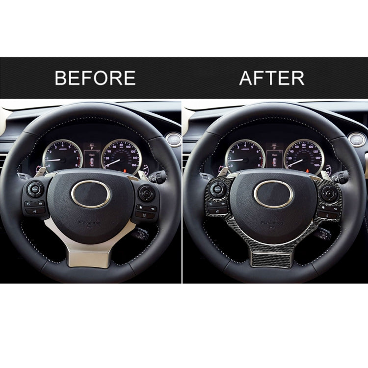 4 in 1 Car Carbon Fiber Steering Wheel Button Decorative Sticker for Lexus IS250 NX200 200t 300h, Left and Right Drive Universal - Car Interior Mouldings by buy2fix | Online Shopping UK | buy2fix