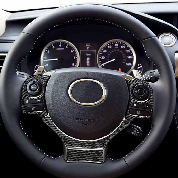 4 in 1 Car Carbon Fiber Steering Wheel Button Decorative Sticker for Lexus IS250 NX200 200t 300h, Left and Right Drive Universal - Car Interior Mouldings by buy2fix | Online Shopping UK | buy2fix