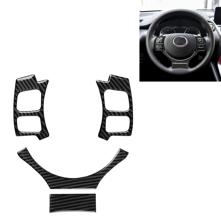 4 in 1 Car Carbon Fiber Steering Wheel Button Decorative Sticker for Lexus IS250 NX200 200t 300h, Left and Right Drive Universal - by buy2fix | Online Shopping UK | buy2fix