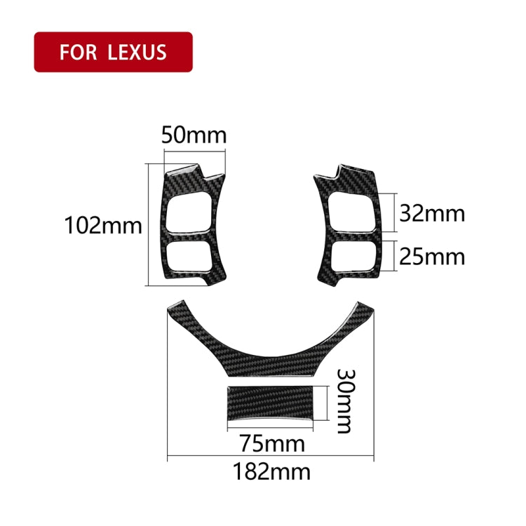 4 in 1 Car Carbon Fiber Steering Wheel Button Decorative Sticker for Lexus IS250 NX200 200t 300h, Left and Right Drive Universal - by buy2fix | Online Shopping UK | buy2fix
