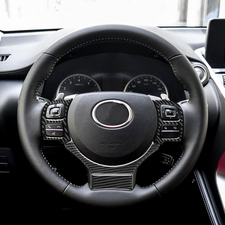 4 in 1 Car Carbon Fiber Steering Wheel Button Decorative Sticker for Lexus IS250 NX200 200t 300h, Left and Right Drive Universal - by buy2fix | Online Shopping UK | buy2fix