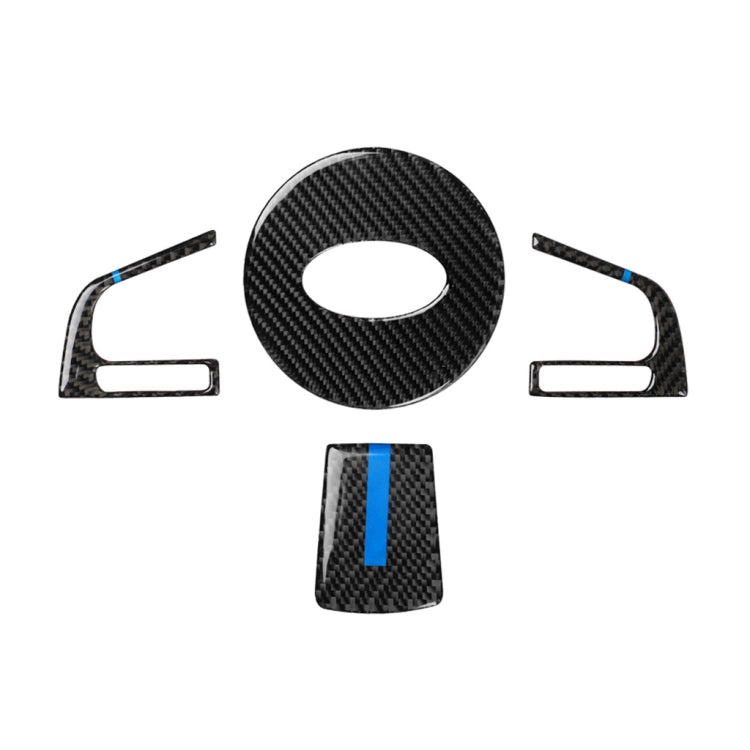 4 in 1 Car Carbon Fiber Blue Steering Wheel Button Decorative Sticker for Subaru Forester 2016-2018, Left and Right Drive Universal - Car Interior Mouldings by buy2fix | Online Shopping UK | buy2fix
