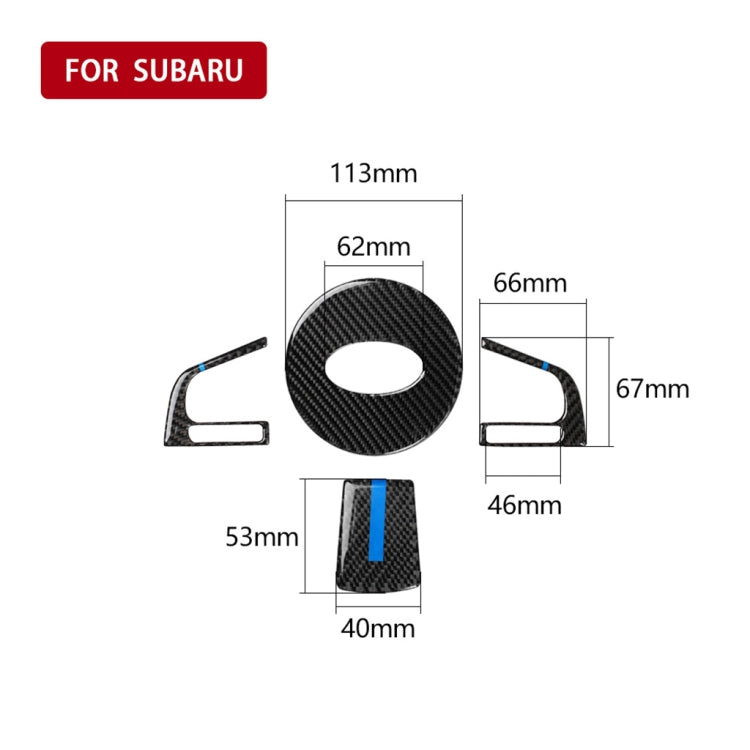4 in 1 Car Carbon Fiber Blue Steering Wheel Button Decorative Sticker for Subaru Forester 2016-2018, Left and Right Drive Universal - Car Interior Mouldings by buy2fix | Online Shopping UK | buy2fix