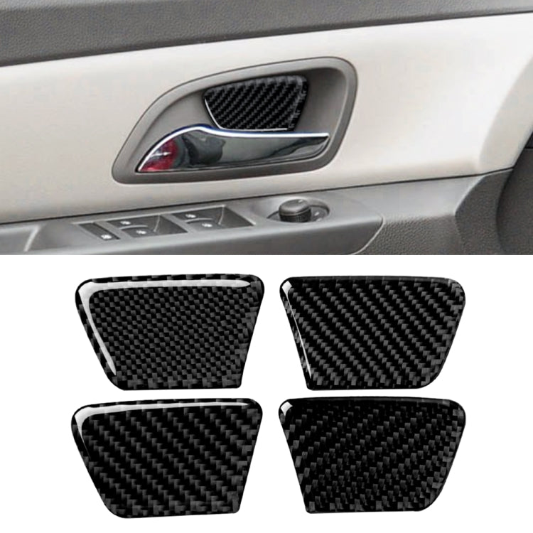 4 PCS Car Carbon Fiber Door Bowl Decorative Sticker for Chevrolet Cruze 2009-2015, Left and Right Drive Universal - Car Interior Mouldings by buy2fix | Online Shopping UK | buy2fix