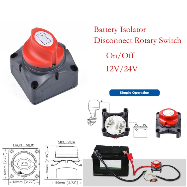 Car Auto RV Marine Boat Battery Selector Isolator Disconnect Rotary Switch Cut by buy2fix
