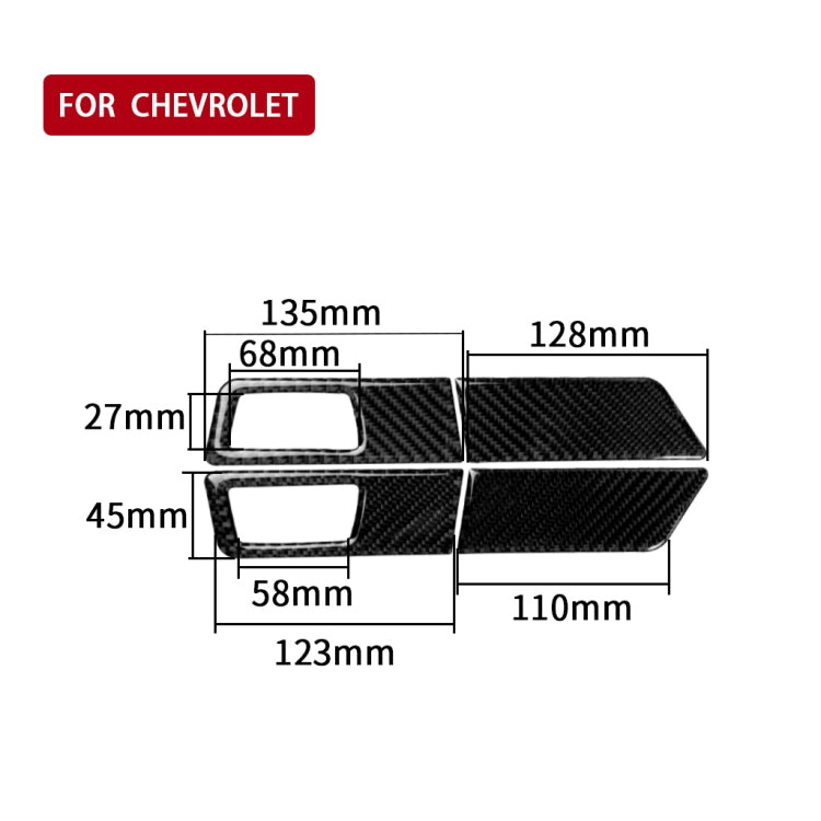 4 in 1 Car Carbon Fiber Turn Light Panel Decorative Sticker for Chevrolet Cruze 2009-2015, Left and Right Drive Universal - Car Interior Mouldings by buy2fix | Online Shopping UK | buy2fix