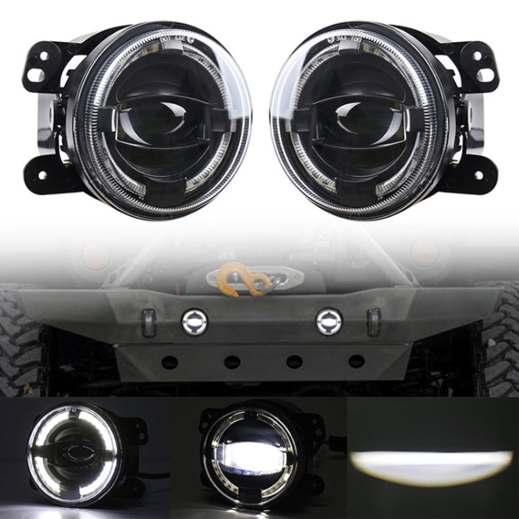 2 PCS 4 inch Car LED Angel Eyes Spotlight Modified Fog Lights for Jeep Wrangler / Dodge / Chrysler PT Cruiser - Work Lights by buy2fix | Online Shopping UK | buy2fix