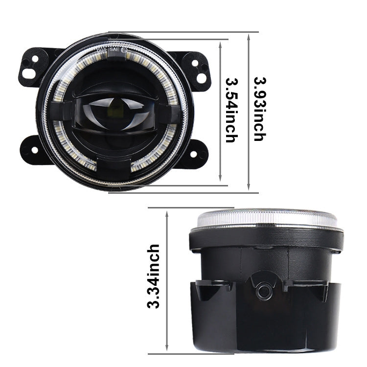 2 PCS 4 inch Car LED Angel Eyes Spotlight Modified Fog Lights for Jeep Wrangler / Dodge / Chrysler PT Cruiser - Work Lights by buy2fix | Online Shopping UK | buy2fix