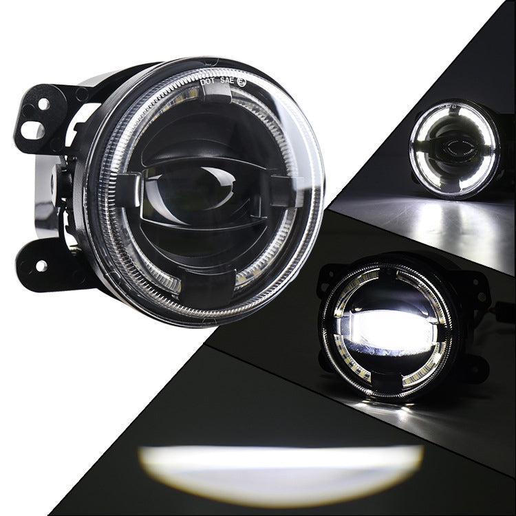 2 PCS 4 inch Car LED Angel Eyes Spotlight Modified Fog Lights for Jeep Wrangler / Dodge / Chrysler PT Cruiser - Work Lights by buy2fix | Online Shopping UK | buy2fix