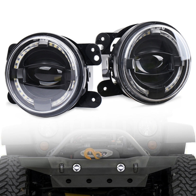 2 PCS 4 inch Car LED Angel Eyes Spotlight Modified Fog Lights for Jeep Wrangler / Dodge / Chrysler PT Cruiser - Work Lights by buy2fix | Online Shopping UK | buy2fix