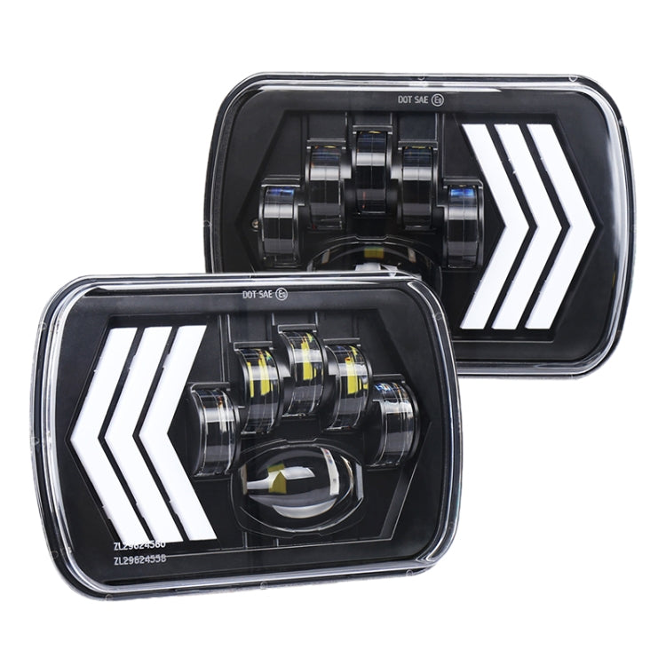 2 PCS 5X7 inch Car Modified Red Background LED Square Headlamp for Jeep Wrangler - Work Lights by buy2fix | Online Shopping UK | buy2fix