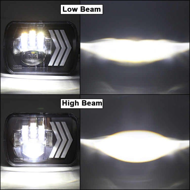 2 PCS 5X7 inch Car Modified Red Background LED Square Headlamp for Jeep Wrangler - Work Lights by buy2fix | Online Shopping UK | buy2fix