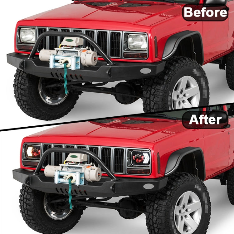 2 PCS 5X7 inch Car Modified Red Background LED Square Headlamp for Jeep Wrangler - Work Lights by buy2fix | Online Shopping UK | buy2fix