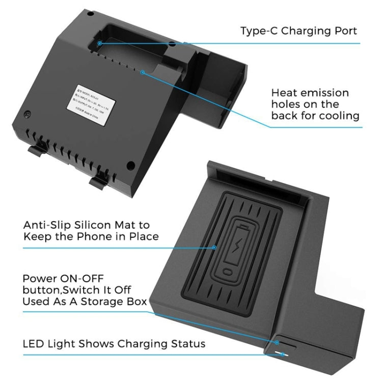 Car Qi Standard Wireless Charger 10W Quick Charging for 2015-2020 Mercedes-Benz C Class / GLC, Left Driving - Wireless Charging Pads by buy2fix | Online Shopping UK | buy2fix