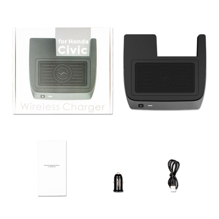 Car Qi Standard Wireless Charger 10W Quick Charging for 2016-2021 Honda Civic, Left Driving - Wireless Charging Pads by buy2fix | Online Shopping UK | buy2fix