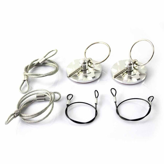 XH-6049 Car Universal Modified Racing Punch-free Aluminum Engine Hood Lock Cover(Silver) by buy2fix