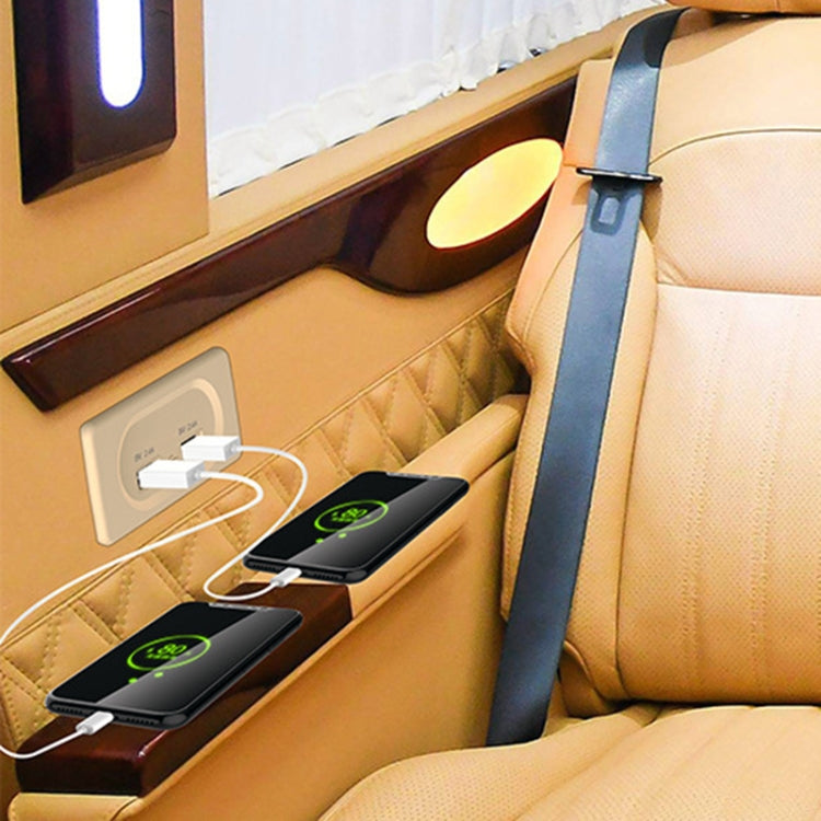 4.8A Short Cable RV Bus Modified Car Charger Dual USB Charger by buy2fix