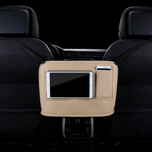 Car Front Seat Hanging Bag Mobile Phone Storage Bag (Beige) by buy2fix