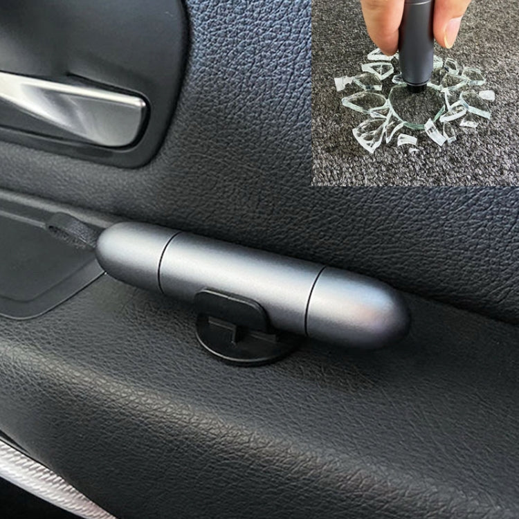 2 in 1 Car Multifunctional Safety Rescue Hammer Life Saving Escape Emergency Hammer Seat Belt Cutter Window Glass Breaker (Grey) by buy2fix