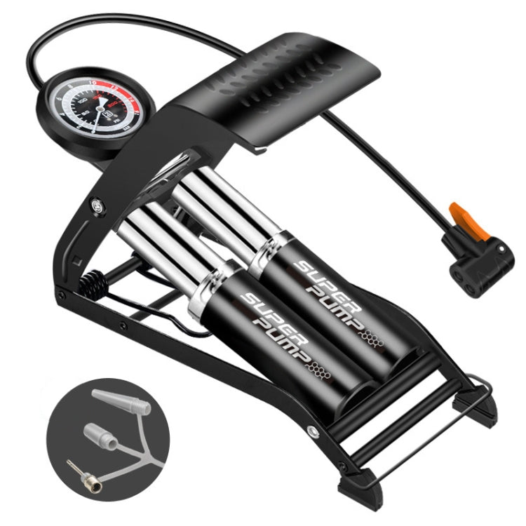 0903E Car / Motorcycle / Bicycle Portable High Pressure Double Pipe Inflatable Cylinder Pedal Air Pump - Inflatable Pump by buy2fix | Online Shopping UK | buy2fix
