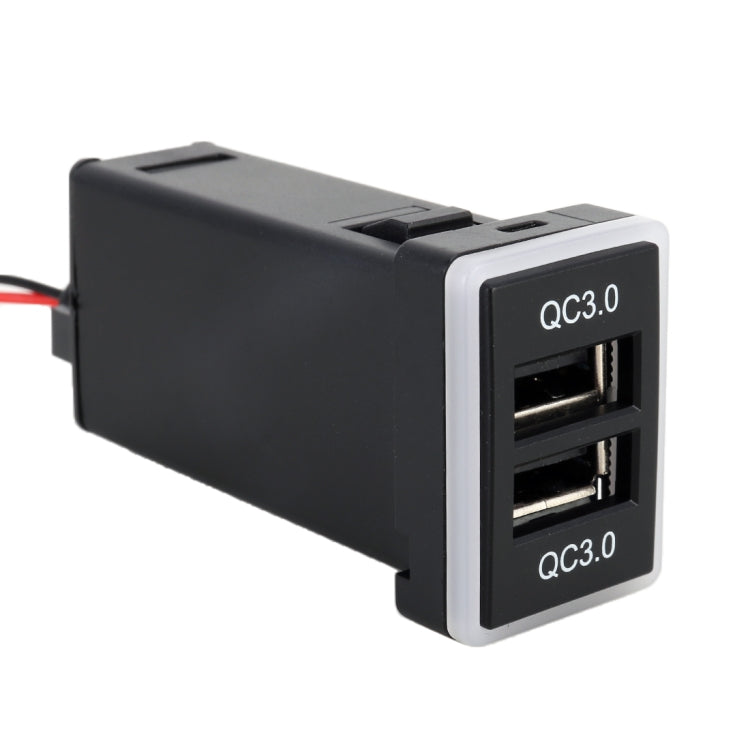 Car QC3.0 Fast Charge USB Interface Modification Charger for Toyota, Fuse to Take Power(Ice Blue Light) - DIY Modified Charger by buy2fix | Online Shopping UK | buy2fix
