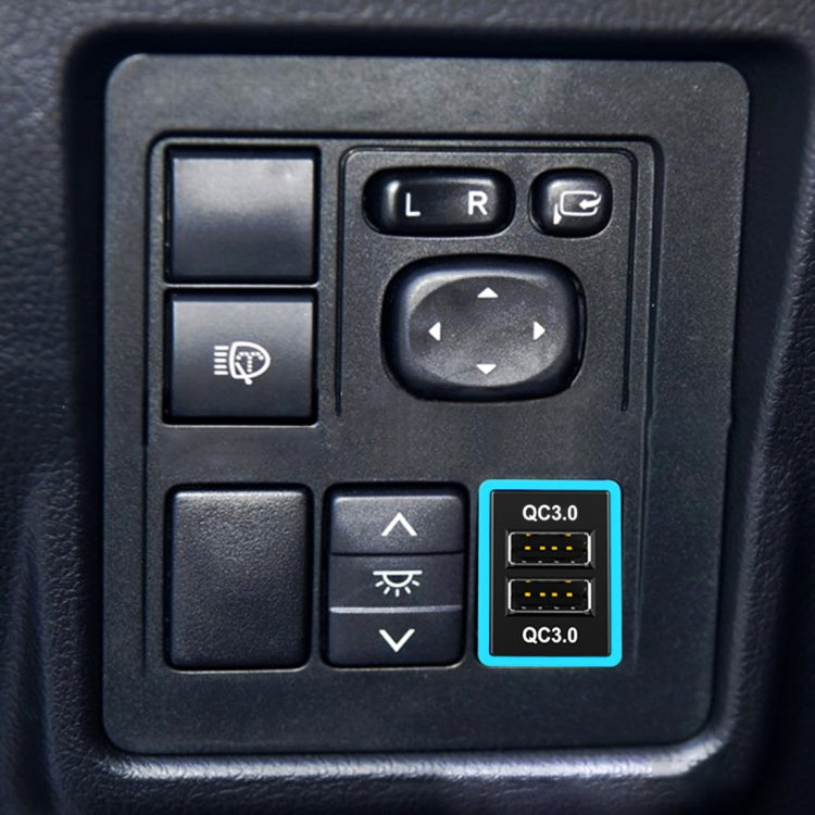 Car QC3.0 Fast Charge USB Interface Modification Charger for Toyota, Fuse to Take Power(Ice Blue Light) - DIY Modified Charger by buy2fix | Online Shopping UK | buy2fix