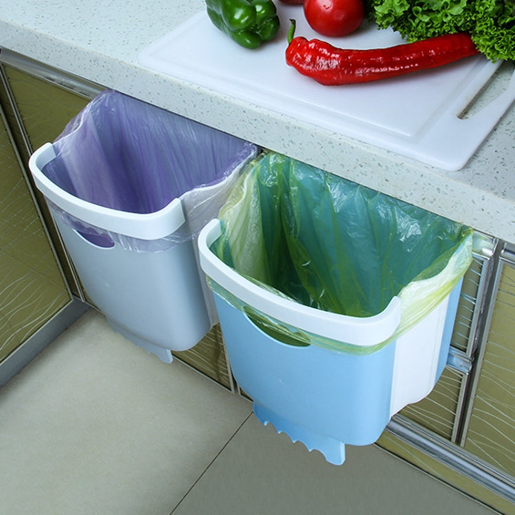 Car Folding Trash Can Household Kitchen Wall-mounted Ashbin(Blue) by buy2fix
