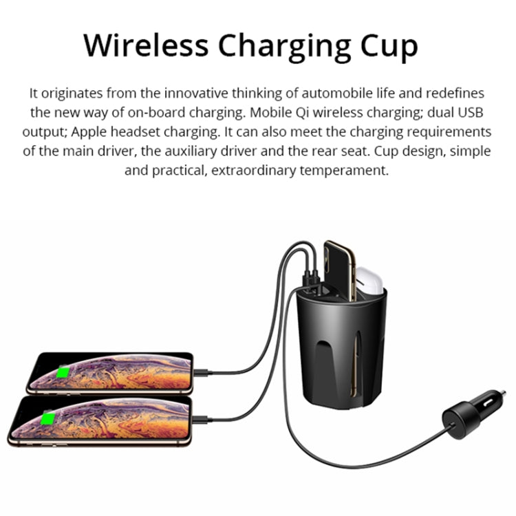 X9A Car QI Standard Charging Cup Wireless Fast Charger - Car Charger by buy2fix | Online Shopping UK | buy2fix