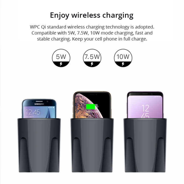 X9A Car QI Standard Charging Cup Wireless Fast Charger - Car Charger by buy2fix | Online Shopping UK | buy2fix