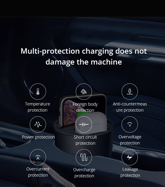 X9A Car QI Standard Charging Cup Wireless Fast Charger - Car Charger by buy2fix | Online Shopping UK | buy2fix