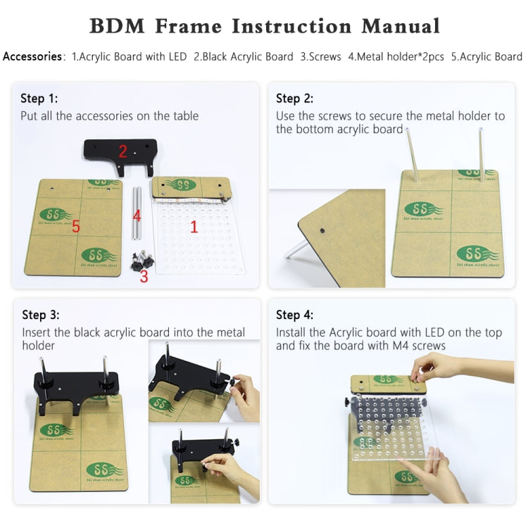 Car LED BDM Frame Holder BDM ECU Brush Test Stand with 4 Probe Pens - Electronic Test by buy2fix | Online Shopping UK | buy2fix