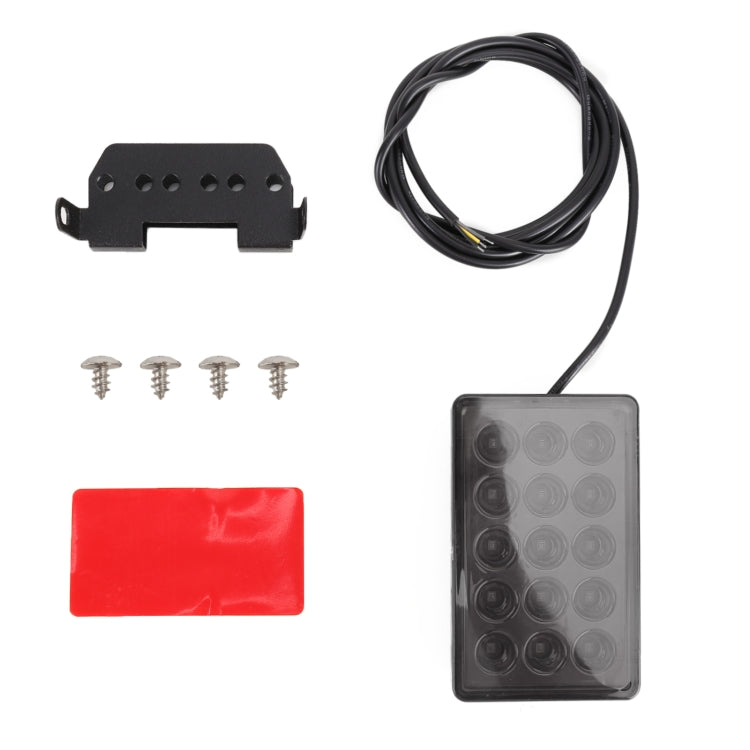 DC12V 1W Car Square Highlight Brake Lights Reversing Light with 15LEDs SMD-3528 (Black) - Brake Lights by buy2fix | Online Shopping UK | buy2fix